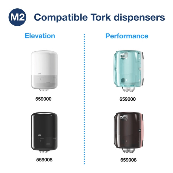 >Paper towel rolls (2-ply) for Tork M2 dispenser | Tork Basic Centrefeed blue | 6-pack IE000897 - 2