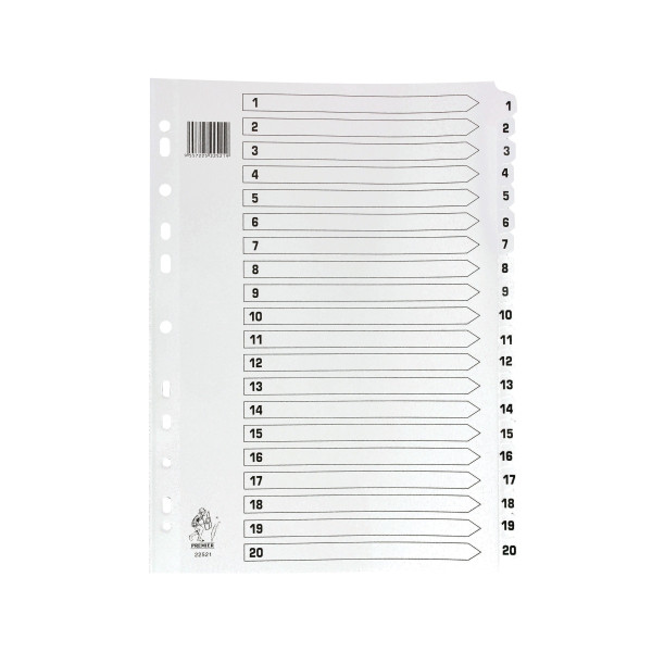 | Plastic tabs 1-20 (20 white tabs) | A4, 11-hole | Premier IE000777 - 1