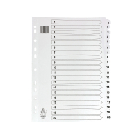 | Plastic tabs 1-20 (20 white tabs) | A4, 11-hole | Premier IE000777