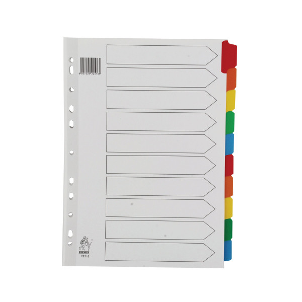 | Plastic tabs (10 coloured tabs) | A4, 11-hole | Premier IE000693 - 1