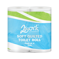 | Toilet rolls (2-ply) | 2Work Luxury Quilted | 40-pack IE000689
