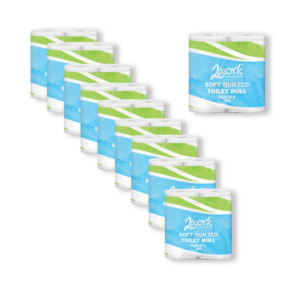 | Toilet rolls (3-ply) | 2Work Luxury Quilted | 40-pack IE000703 - 1