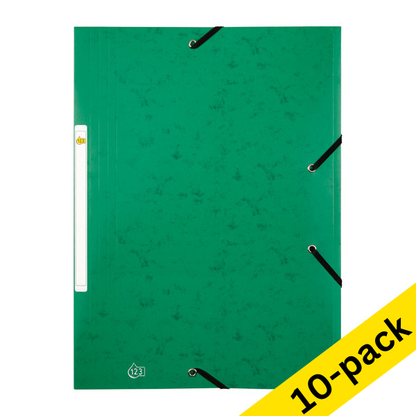 10 x 123ink green A4 cardboard elastomer folder  301395 - 1