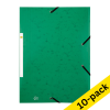 10 x 123ink green A4 cardboard elastomer folder