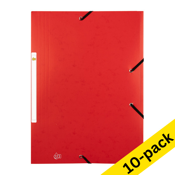 10 x 123ink red A4 cardboard elastomer folder  301396 - 1