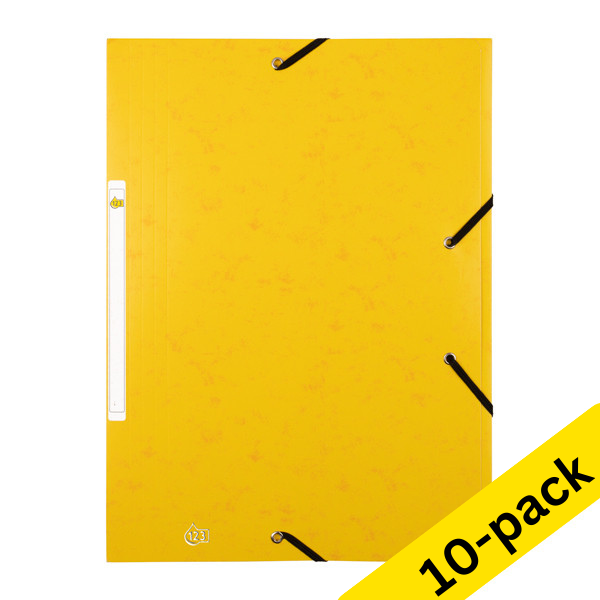 10 x 123ink yellow A4 cardboard elastomer folder  301397 - 1
