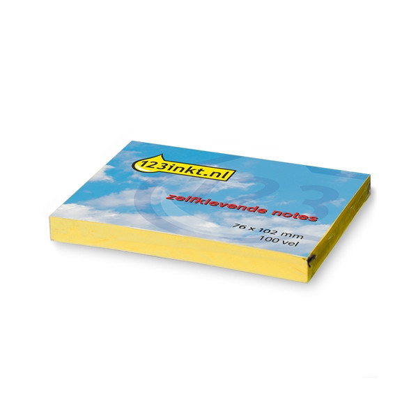 10 x 123ink yellow adhesive notes, 100 sheets, 76mm x 102mm 657CYC 300051 - 1