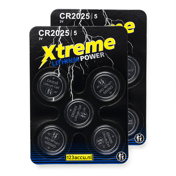 123accu Xtreme Power CR2025 Lithium button cell batteries (10-pack) ADR00074 - 1