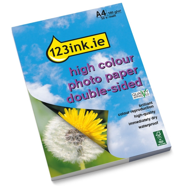 123ink.ie double-sided high colour matte photo paper, A4, 180g (50 sheets) C13S041569C 064025 - 1