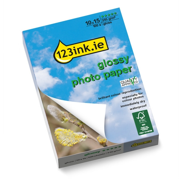123ink.ie high-gloss photo paper, 10x15, 230g (100 sheets)  064080 - 1