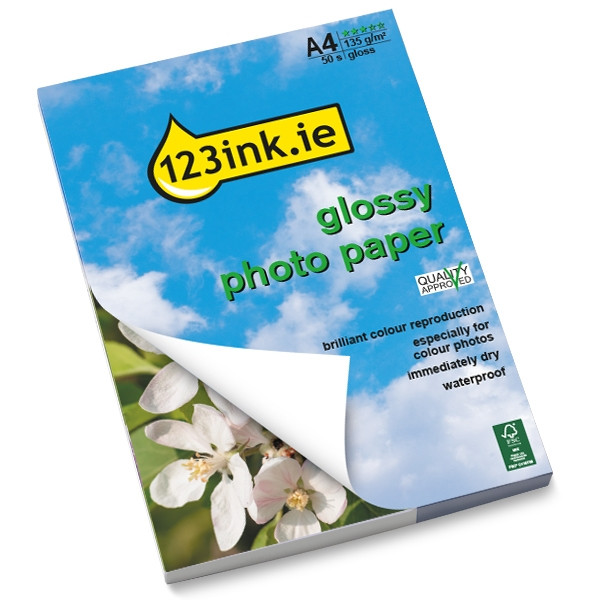 123ink.ie high-gloss photo paper, A4, 135g (50 sheets)  064040 - 1