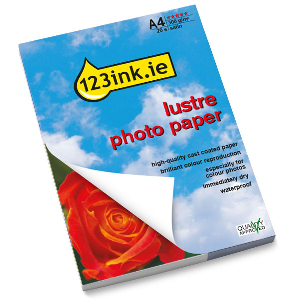 123ink.ie lustre photo paper, A4, 300g (20 sheets)  064150 - 1