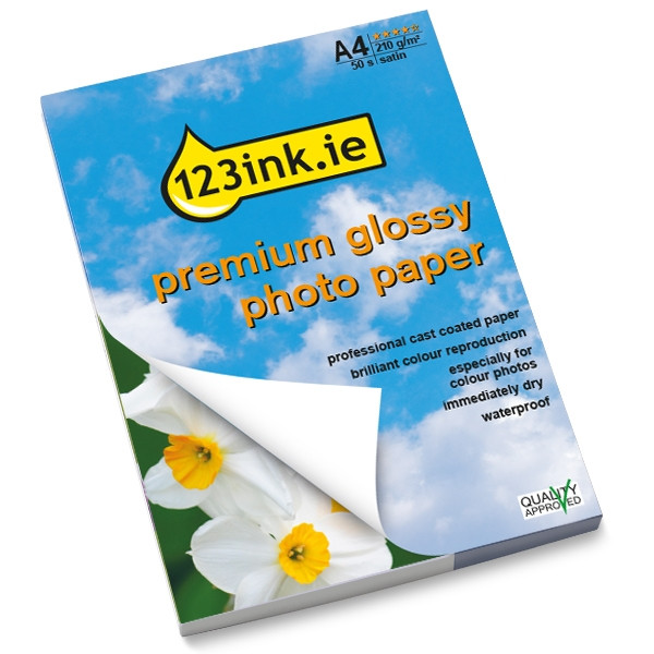 123ink.ie premium satin-finish photo paper, A4, 210g (50 sheets)  064100 - 1