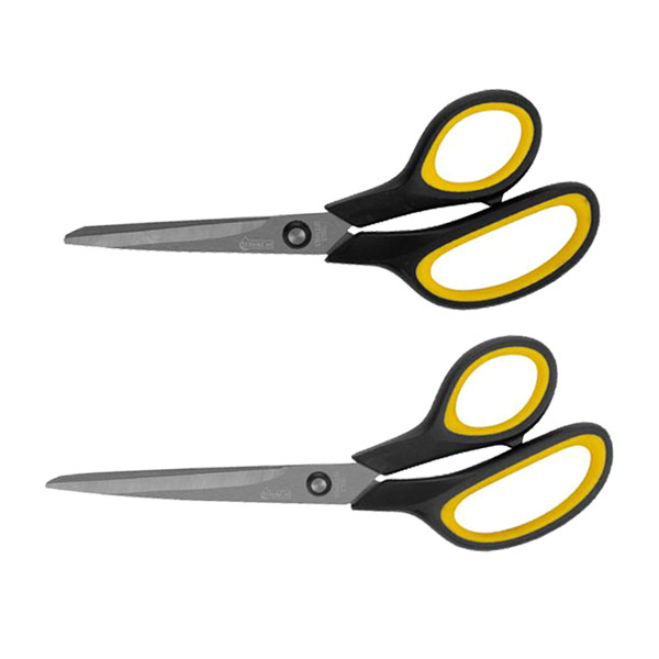 123ink 2-piece soft grip handle scissors set (195 and 230mm)  301119 - 1