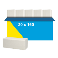 123ink 2-ply Z-fold hand towels suitable for Tork H3 dispenser (20-pack) SDR02116