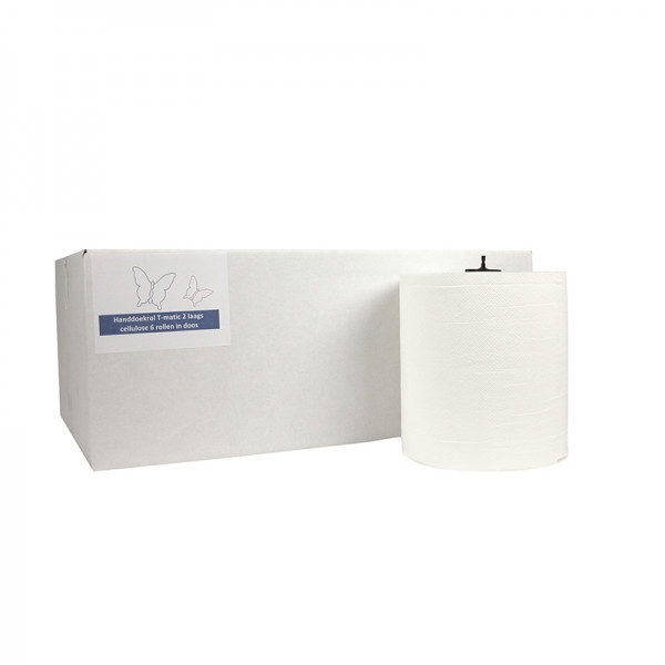 123ink 2-ply towel roll suitable for Tork H1 dispenser, 21cm x 150m (6-pack) 2634c 290016 290016c 290059c 290067 SDR02020 - 1