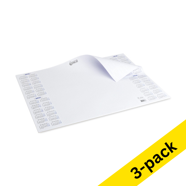 123ink 2026 - 2029 desk pad, 50cm x 35cm (40 sheets) | 3-pack 302449 - 1