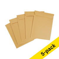 123ink A11 brown eco paper self-adhesive bubble envelope, 120mm x 175mm (5-pack)  390014
