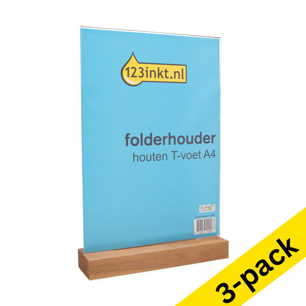123ink A4 T-foot wooden brochure holder (3-pack)  301570 - 1