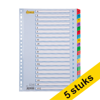 123ink A4 coloured cardboard indexes with A-Z tabs (23 holes) (5-pack)