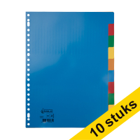 123ink A4 plastic tabs with indexes 1-10 (23 holes) (10-pack)