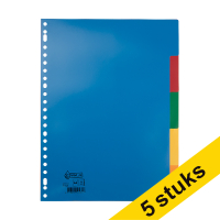 123ink A4 plastic tabs with indexes 1-5 (23 holes) (5-pack)