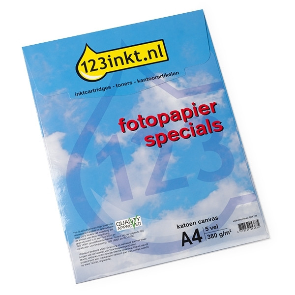 123ink A4 special cotton canvas photo paper, 380g (5 sheets)  064174 - 1