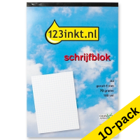 123ink A4 squared writing pad 5mm 70g, 100 sheets (10-pack)  300572
