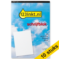 123ink A4 squared writing pad 5mm 70g, 100 sheets (10-pack)  300572