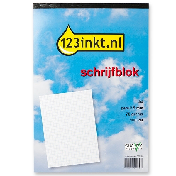 123ink A4 squared writing pad 5mm 70g, 100 sheets 300288 - 1