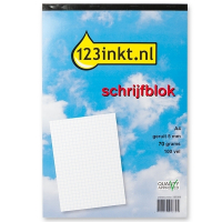 123ink A4 squared writing pad 5mm 70g, 100 sheets 300288