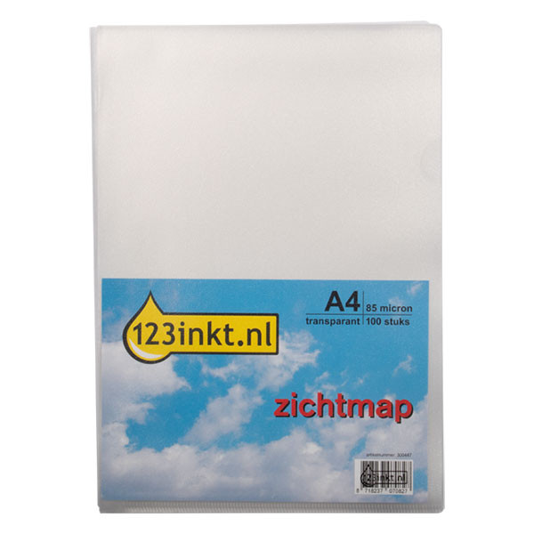 123ink A4 transparent display folder, 85 micron (5 x 100-pack)  301212 - 1