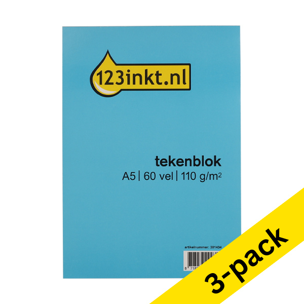 123ink A5 drawing pad, 110 grams (3 x 60 sheets)  301435 - 1