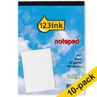 123ink A5 lined notepad, 100 sheets (10-pack)  300788