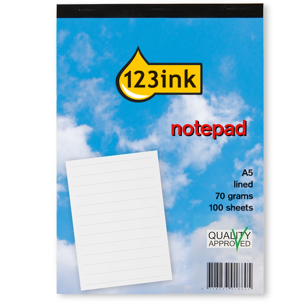 123ink A5 lined notepad, 100 sheets K-5505C 300290 - 1
