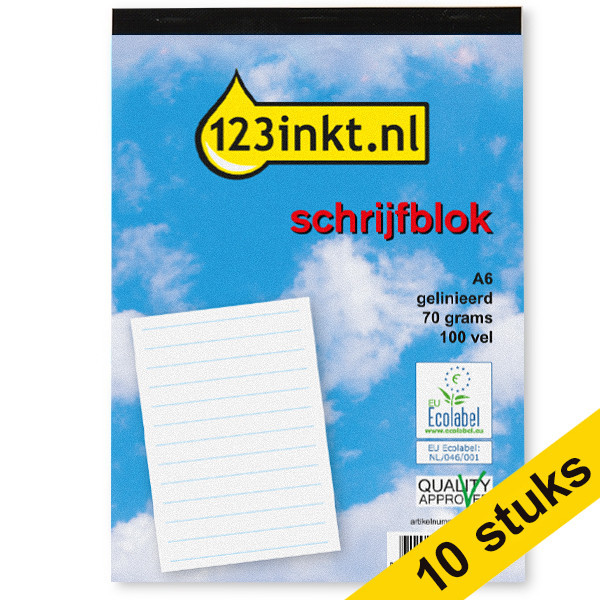 123ink A6 lines notepad, 100 sheets (10-pack)  300789 - 1