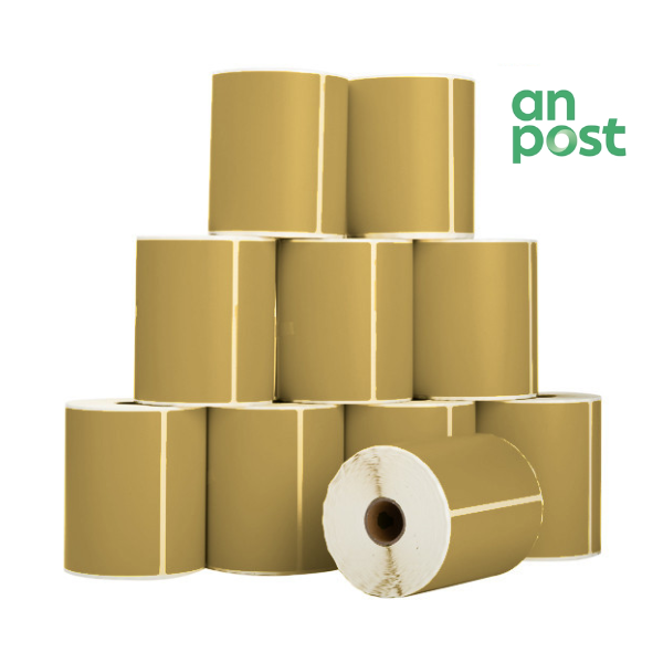123ink An Post gold shipping labels, 102mm x 152mm | 10-pack 089393 - 1