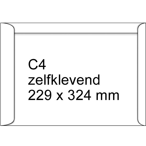 123ink C4 self-adhesive white document envelope, 229mm x 324mm (25-pack) 123-303580-25 300943 - 1
