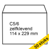 123ink C5/6 white self-adhesive service envelope, 114mm x 229mm (50-pack)