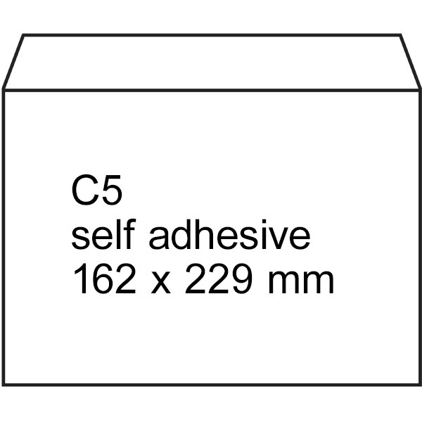 123ink C5 white self-adhesive service envelope, 162mm x 229mm (500-pack) 300927 - 1