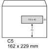 123ink C5 white service envelope window right gummed, 162mm x 229mm (500 pack)