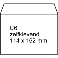 123ink C6 white self-adhesive service envelope, 114mm x 162mm (25-pack) 123-201500-25 201500-25C 209026 300901