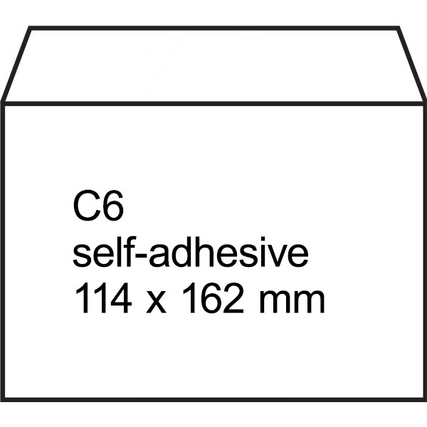 123ink C6 white self-adhesive service envelope, 114mm x 162mm (500-pack) 123-201500 201500C 209030 88099445C 300904 - 1