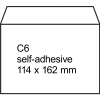 123ink C6 white self-adhesive service envelope, 114mm x 162mm (500-pack) 123-201500 201500C 209030 88099445C 300904