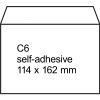 123ink C6 white self-adhesive service envelope, 114mm x 162mm (500-pack)