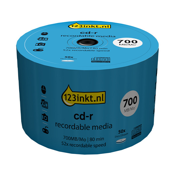 123ink CD-R 80 min. in cakebox (50-pack) 100128C CR7D5NB50/00C 301225 - 1