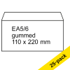 123ink DL (EA5/6) white gummed service envelope, 110mm x 220mm (25-pack)