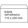 123ink DL (EA5/6) white self-adhesive service envelope, 110mm x 220mm (50-pack)