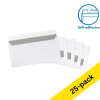 123ink DL (EA5/6) white self-adhesive service envelope with window on right, 110mm x 220mm (25-pack) 300915 - 1