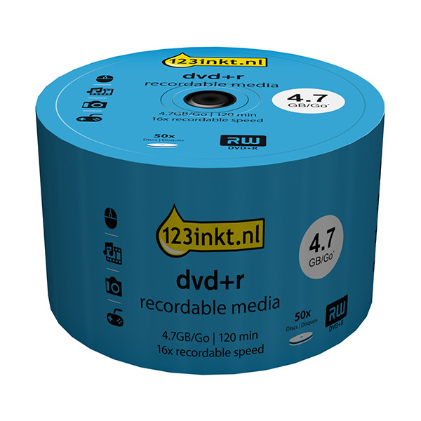 123ink DVD+R in cakebox (50-pack) DR4S6B50F/00C 301229 - 1